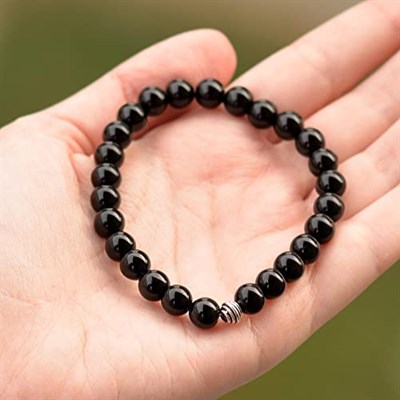 Obsidyen Taşı Bileklik (8 mm) - Taş Sandığı