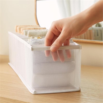 Ocean Home Textile 10 Bölmeli Beyaz Renk File Çekmece Düzenleyici 11 X 41,5 X 12 Cm