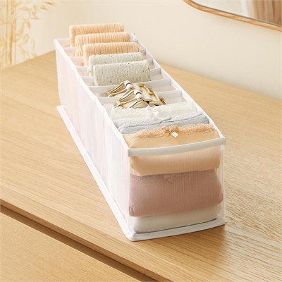 Ocean Home Textile 10 Bölmeli Beyaz Renk File Çekmece Düzenleyici 11 X 41,5 X 12 Cm