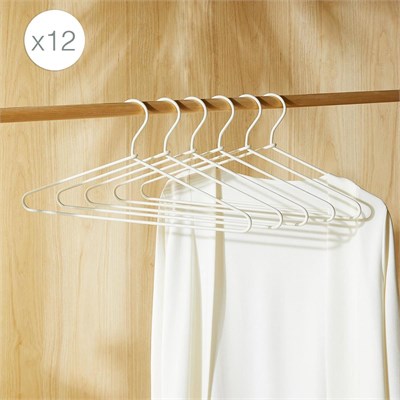 Ocean Home Textile 12li Ekru Renk Kumaş Kaplı Metal Giysi Askısı 21.5 X 42 X 0.5 Cm