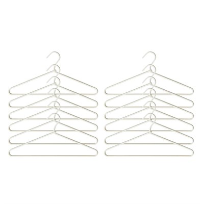 Ocean Home Textile 12li Ekru Renk Kumaş Kaplı Metal Giysi Askısı 21.5 X 42 X 0.5 Cm