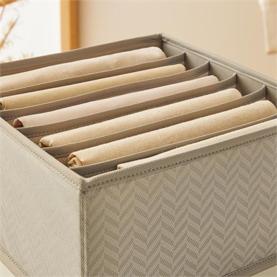 Ocean Home Textile 2li 6 Bölmeli Gri Balıksırtı Çekmece İçi Düzenleyici Kutu Set 28 X 28 X 13 Cm