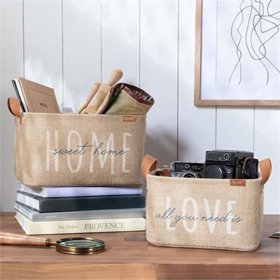 Ocean Home Textile 2li Astarlı Jüt Sepet Set