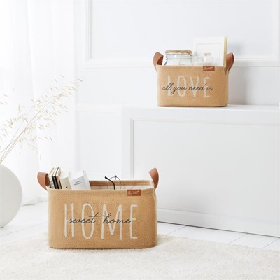 Ocean Home Textile 2li Astarlı Jüt Sepet Set
