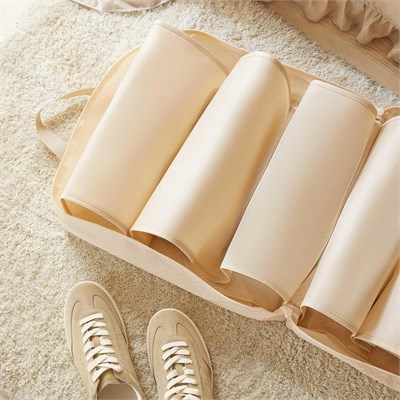 Ocean Home Textile 2li Bej Balıksırtı Ayakkabı Taşıma Seyahat Çantası Seti 36 X 41 X 20 Cm