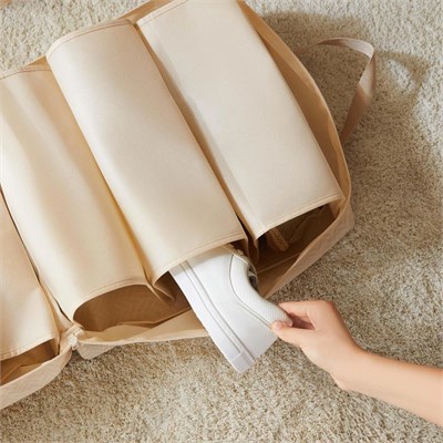 Ocean Home Textile 2li Bej Balıksırtı Ayakkabı Taşıma Seyahat Çantası Seti 36 X 41 X 20 Cm
