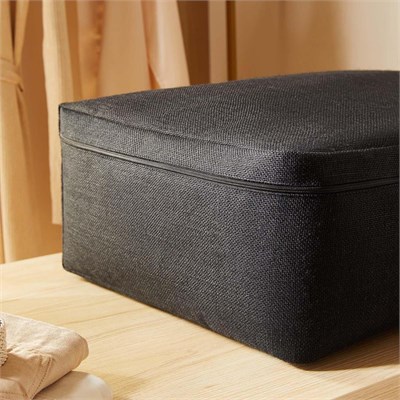 Ocean Home Textile 2li Büyük Boy Siyah Renk Jüt Baza Altı Hurç Set 62 X 46 X 22 Cm