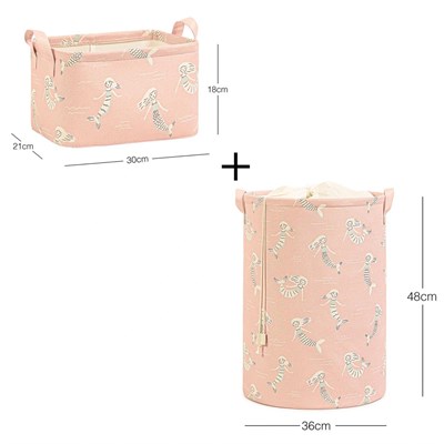 Ocean Home Textile 2li Çocuk Odası Deniz Kızı Sepet Set 1 Adet 30 X 21 X 18 / 36 X 48 Cm