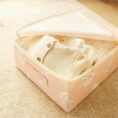 Ocean Home Textile 2li Çocuk Odası Deniz Kızı Destekli Kutu Hurç Set 31 X 38 X 12 Cm