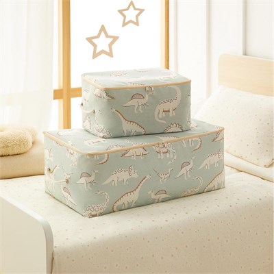 Ocean Home Textile 2li Çocuk Odası Dinozor Hurç Set 1 Adet 30 X 22 X 18 / 1 Adet 52 X 28 X 21 Cm