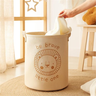 Ocean Home Textile 2li Çocuk Odası Sevimli Hayvanlar Çocuk Odası Jüt Keten Kumaş Oyuncak Sepet Seti 33 X 40 Cm