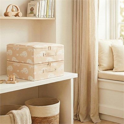 Ocean Home Textile 2li Çocuk Odası Sevimli Balina Destekli Kutu Hurç Set 31 X 38 X 12 Cm