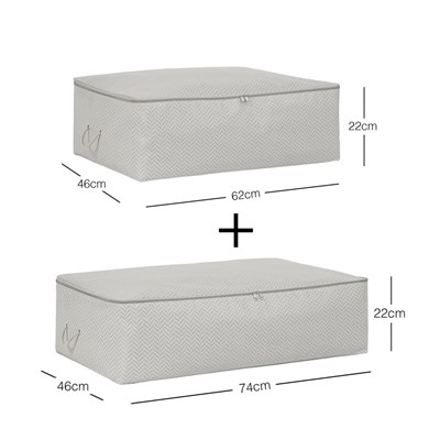 Ocean Home Textile 2li Gri Balıksırtı Baza Altı Hurç Set
