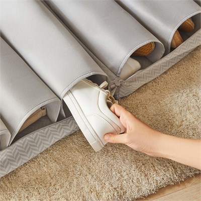 Ocean Home Textile 2li Gri Balıksırtı Ayakkabı Taşıma Seyahat Çantası Seti 36 X 41 X 20 Cm
