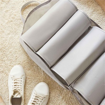 Ocean Home Textile 2li Gri Balıksırtı Ayakkabı Taşıma Seyahat Çantası Seti 36 X 41 X 20 Cm
