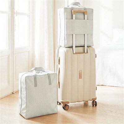 Ocean Home Textile 2li Gri Balıksırtı Ayakkabı Taşıma Seyahat Çantası Seti 36 X 41 X 20 Cm