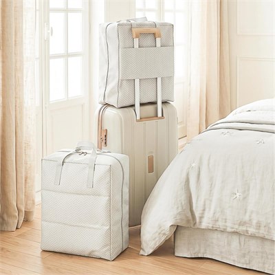 Ocean Home Textile 2li Gri Balıksırtı Ayakkabı Taşıma Seyahat Çantası Seti 36 X 41 X 20 Cm