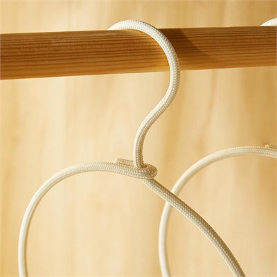 Ocean Home Textile 2li Halka Ekru Renk Kumaş Kaplı Metal Aksesuar Askısı 24.5 X 16 X 0.5 Cm