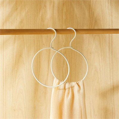 Ocean Home Textile 2li Halka Ekru Renk Kumaş Kaplı Metal Aksesuar Askısı 24.5 X 16 X 0.5 Cm