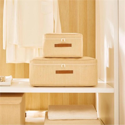 Ocean Home Textile 2li Jüt Keten Hurç Set 30 X 22 X 18 / 52 X 28 X 21 Cm