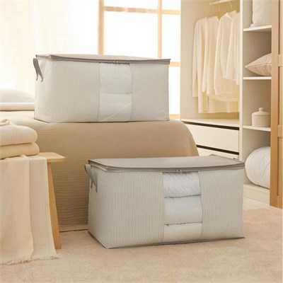 Ocean Home Textile 2li Mega Boy Pvc Pencereli Stuff & Things Gri Çizgili Hurç Set