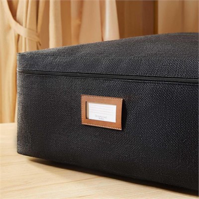 Ocean Home Textile 2li Siyah Renk Jüt Baza Altı Hurç Set 1 Adet 52 X 28 X 21 / 1 Adet 62 X 46 X 22 Cm