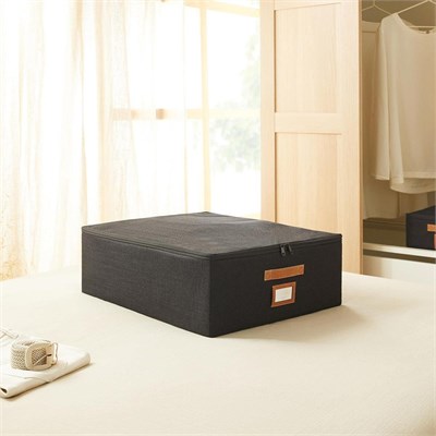 Ocean Home Textile 2li Siyah Renk Jüt Destekli Kutu Hurç Set 45 X 55 X 18 + 55 X 70 X 18 Cm