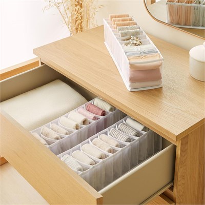 Ocean Home Textile 3lü 10 Bölmeli Beyaz Renk File Çekmece İçi Düzenleyici Set