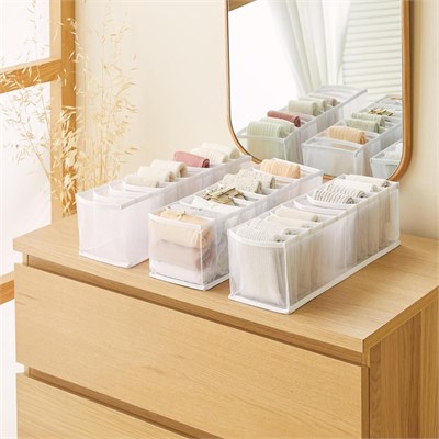 Ocean Home Textile 3lü 10 Bölmeli Beyaz Renk File Çekmece İçi Düzenleyici Set