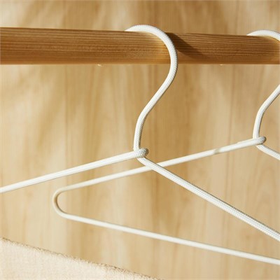 Ocean Home Textile 3lü 3 Katlı Ekru Renk Kumaş Kaplı Metal Giysi Askısı 42 X 41 X 0.5 Cm