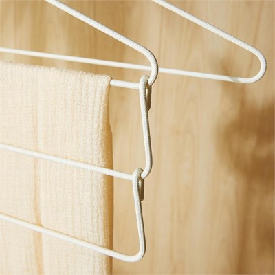 Ocean Home Textile 3lü 3 Katlı Ekru Renk Kumaş Kaplı Metal Giysi Askısı 42 X 41 X 0.5 Cm