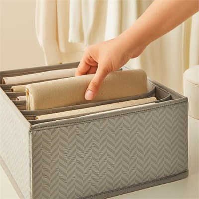Ocean Home Textile 3lü 6 Bölmeli Gri Balıksırtı Çekmece İçi Düzenleyici Kutu Set