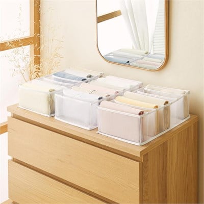 Ocean Home Textile 3lü 7 Bölmeli Beyaz Renk File Çekmece İçi Düzenleyici Set