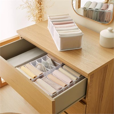 Ocean Home Textile 3lü 8 Bölmeli Beyaz Renk File Çekmece İçi Düzenleyici Set