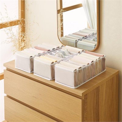 Ocean Home Textile 3lü 8 Bölmeli Beyaz Renk File Çekmece İçi Düzenleyici Set