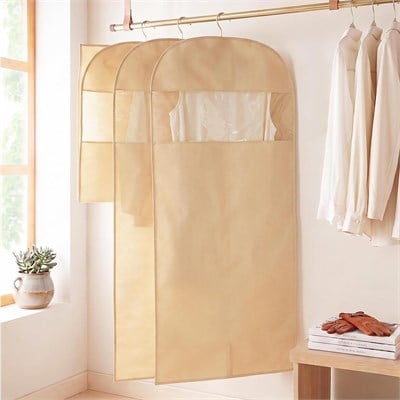 Ocean Home Textile 3lü Bej Balıksırtı Elbise Kılıfı Set 60 X 135 Cm