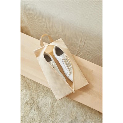 Ocean Home Textile 3lü Bej Balıksırtı Ayakkabı Düzenleyici Taşıma Çantası Seti 22 X 40 X 9 Cm