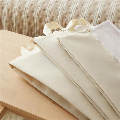 Ocean Home Textile 3lü Bej Renk Fileli Oxford Kumaş Ayakkabı Düzenleyici Taşıma Çantası Seti 22 X 40 X 9 Cm