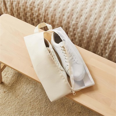 Ocean Home Textile 3lü Bej Renk Fileli Oxford Kumaş Ayakkabı Düzenleyici Taşıma Çantası Seti 22 X 40 X 9 Cm