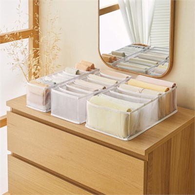 Ocean Home Textile 3lü Bölmeli Beyaz Renk File Çekmece İçi Düzenleyici Set