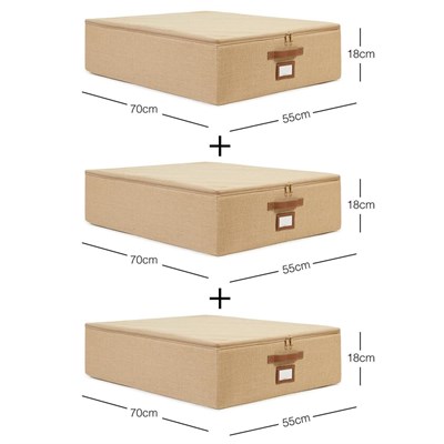 Ocean Home Textile 3lü Büyük Boy Jüt Destekli Hurç Set 55 X 70 X 18 Cm