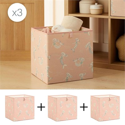 Ocean Home Textile 3lü Çocuk Odası Deniz Kızı Kutu Set 33 X 30 X 33 Cm