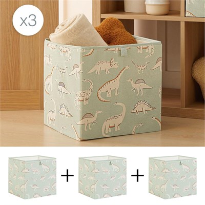 Ocean Home Textile 3lü Çocuk Odası Dinozor Kutu Set 33 X 30 X 33 Cm