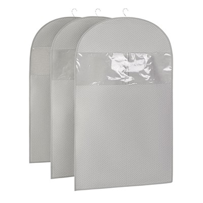 Ocean Home Textile 3lü Gri Balıksırtı Elbise Kılıfı Set