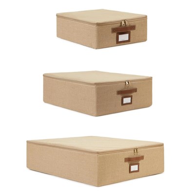 Ocean Home Textile 3lü Jüt Destekli Hurç Set 31 X 38 X 12 + 45 X 55 X 18 + 55 X 70 X 18 Cm