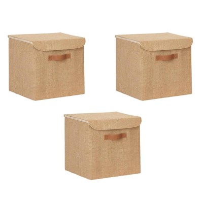 Ocean Home Textile 3lü Jüt Kapaklı Kutu Set