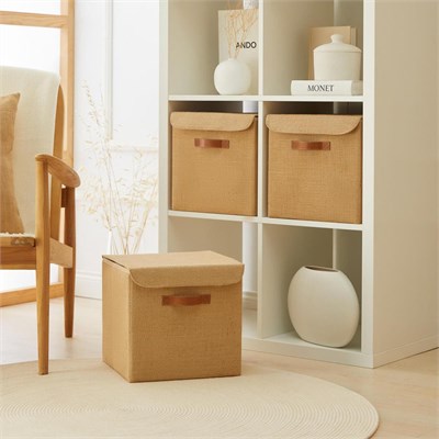 Ocean Home Textile 3lü Jüt Kapaklı Kutu Set