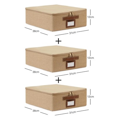 Ocean Home Textile 3lü Küçük Boy Jüt Destekli Hurç Set 31 X 38 X 12 Cm