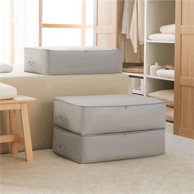 Ocean Home Textile 3lü Mega Boy Gri Balıksırtı Baza Altı Hurç Set 74 X 46 X 22 Cm