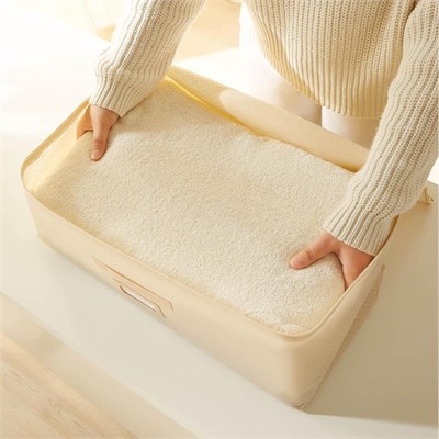 Ocean Home Textile 3lü Orta Boy Bej Balıksırtı Hurç Set 52 X 28 X 21 Cm